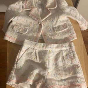Janie and Jack Tweed Matching Short Set